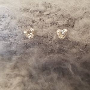 Dainty Heart Shaped Cubic Zirconia Studs 3mm